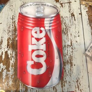 Coca-Cola Red and White Metal Sign